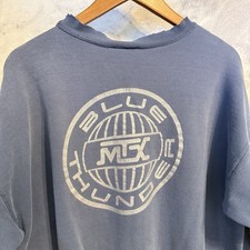 Vintage MTX Blue Thunder Sweatshirt Crew Neck Car Audio Subwoofer Size Large L picture