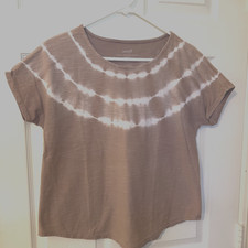 Pure Jill Tie Dyed Relaxed Tee Sz XS-Petite Light brown with white tie dye EUC picture