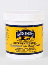 Amish Origins Deep Penetrating Greaseless Pain Relief Cream Restless Legs 14 OZ picture