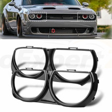 LH & RH Front Headlight Bezel Lamp Cover Trim Set For 2015-2021 Dodge Challenger picture