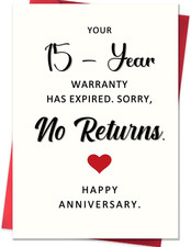 Funny 15 Year Anniversary Card,15Th Wedding Anniversary Card Gifts for Him Her H picture
