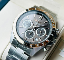 Seiko Spirit SBTR026 Chronograph Brown Dial Stainless Steel Men's Watch picture