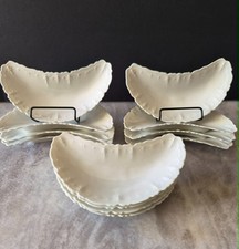 Antique MZ Austria Set of 12 Victorian Porcelain Bone Dishes White Scalloped EXC picture