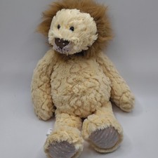 Demdaco Lion Plush Stuffed Animal Yellow magnet Toy Brown Mane Striped Tail picture
