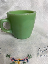 Fire-King Jadeite Green Glass Mug 5 oz Plain Round Glossy Handle picture
