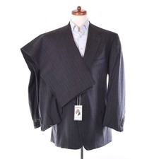 OXXFORD CLOTHES Suit 100% Wool Pinstriped Hand Made in USA 44-46 picture