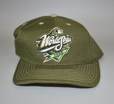 1998 MLB World Series Vintage Logo 7 Green Snapback Cap Hat picture