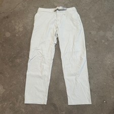 Lululemon Relaxed Fit Belted Stretch Pants Mens 32x28 Ivory Technical LM5ACTS picture