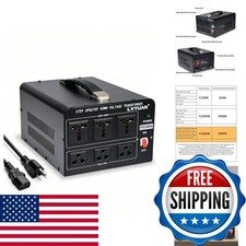 LVYUAN 5000W Voltage Converter Transformer 110V-240V 3 US 3 Universal Outlets picture