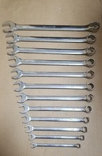 Vintage Husky Polished 12 Piece SAE Combination Wrench Set 1/4