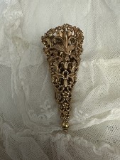 Antique Victorian French Gilt Tussie Mussie Posey Holder Fleur De Lis  picture
