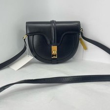 CELINE Besace 16 Black Grained Calfskin Shoulder Bag AUTH EUC picture