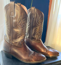 Laredo 4242 Men's Brown Leather Western Cowboy Boots US Size 9.5D picture