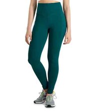 ID Ideology Women Regular Fit Leggings Green Solid Rapidry Stretch Super Soft picture