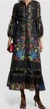 CHARO RUIZ Ibiza Maxi Dress Women's size S Black Floral Eyelet Ganna A-Line picture
