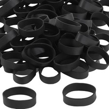 Tactical Rubber Bands Size #82 (2 1/2'' x 1/2''), 50 Pcs Black Thick Small Wide picture
