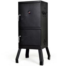 Vertical 2-Tier Charcoal Grill in Black with Temperature Gauge picture