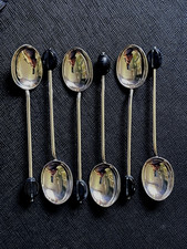 vintage 1924 sterling silver coffee spoon set of 6 antique full hallmarked picture