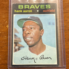 Topps 1971 Topps #100 Hank Aaron Atlanta Braves MLB Baseball Card Base Set picture