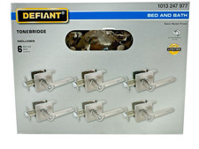 Defiant Tonebridge Bed & Bath Door Levers Satin Nickel 6 Pk 1013 247 977 New picture
