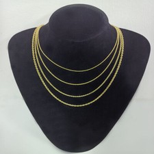 14K Solid Yellow Gold 1.55-6.05mm Rope Chain Necklace with Lobster Claw Clasp picture