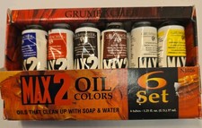 Vintage Grumbacher MAX2 Water Mixable Oil Paint Set 6x37ml Factory Sealed picture
