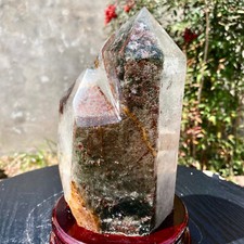 6.5LB Natural Ghost Phantom Quartz Crystal Multi Pointed Column Energy+Base- picture