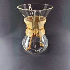 CHEMEX Classic 6 Cup Pour Over Coffee Maker CM-6A Glass / Wood Collar  picture