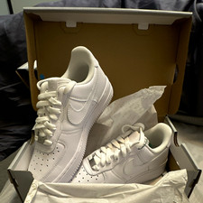 Nike Air Force 1 Low Top White Leather Lace-Up Unisex Adult Sneakers NIB picture