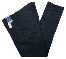 George #11896 NEW Men's Navy Athletic Fit Stretch Tapered Leg Chino Pants picture