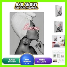 Stupell Industries Woman Portrait Pink Love Phrase Canvas Art 30x40 picture