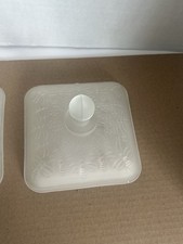 Indiana Vintage Frosted Satin White Glass Tiara Hone Bee Beehive Chip In Lid picture