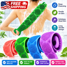 Silicone Body Back Scrubber Double Side Bathing Brush For Skin Deep Cleaning picture