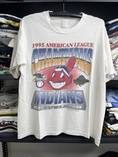 Vtg Cleveland Indians 1995 American League Champions MLB T shirt HN6563 picture