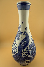 Vintage Delft's Blauw Hand Painted Vase Blue & White Holland 10.25