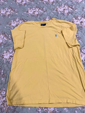Polo Ralph Lauren Men's Yellow Cotton Knit Logo Crew Neck T-Shirt L picture