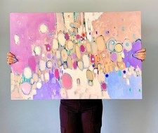 Emilia Bachelier Contemporary Abstract 24x36” Med/Lg Original Painting On Canvas picture