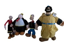 Lot (4) Vintage 1985 POPEYE Plush Doll Figure Set  w/ Tags Popeye, Brutus picture