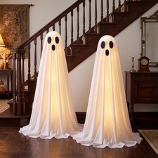 JOYIN 2 Packs 47'' Halloween Decorations Outdoor Standing Ghost, White picture