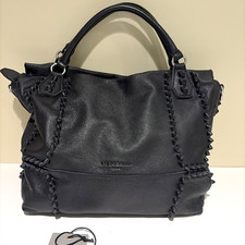 Liebeskind Berlin Black Pebbled Leather Tote Knotted Studs Double Handle Luxury picture