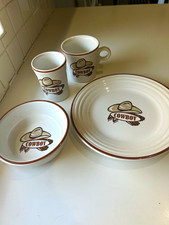 Fiestaware Cowboy 4 pc Set Plate Bowl Mug & Tumbler RARE picture