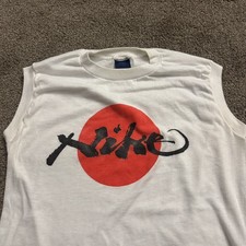 Vintage Nike “Rising Sun” Japanese Hinomaru Katakana Geisha Tank Top Tee 80s picture
