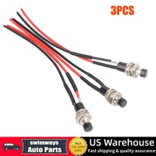 3PCS Mini Push Button Pre-Wired Momentary N/O OFF-ON Switch Plug 12V 5AMP SPST picture