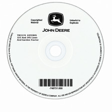 John Deere 325 345 Lawn Garden Tractor Technical Service Repair Manual TM1574 CD picture