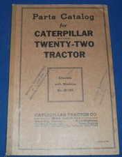 CAT CATERPILLAR TWENTY-TWO 22 TRACTOR DOZER PARTS BOOK MANUAL S/N 2F1351- picture