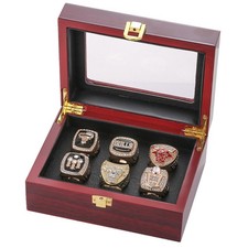 Michael Jordan 6pcs Chicago Bulls Championship Rings Set With Box Size 9-11-13 picture