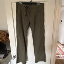 Prana Breathe Mens pants Size 34x27 Blue Dark green 5 Pockets - great condition picture