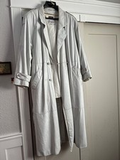 Wilsons leather, Pelle Studio vintage L white leather trench coat, circa 1990s picture