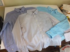 3 UNTUCKit Shirts Large Gingham Plaid Ducale Dalton Domani Long Sleeve Slim Fit picture