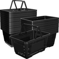 20 Pcs Bulk Shopping Baskets with Handles, 20 L Plastic Grocery Basket 16.9''... picture
